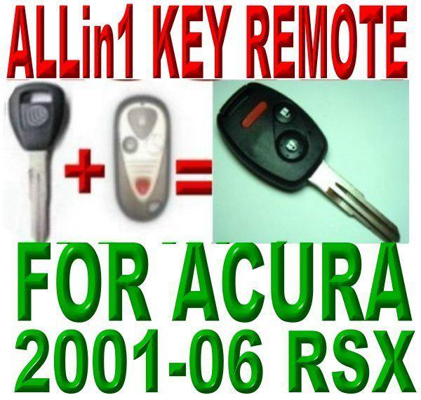 01~06 new acura rsx allin1 transponder chip key remote keyless entry clicker fob