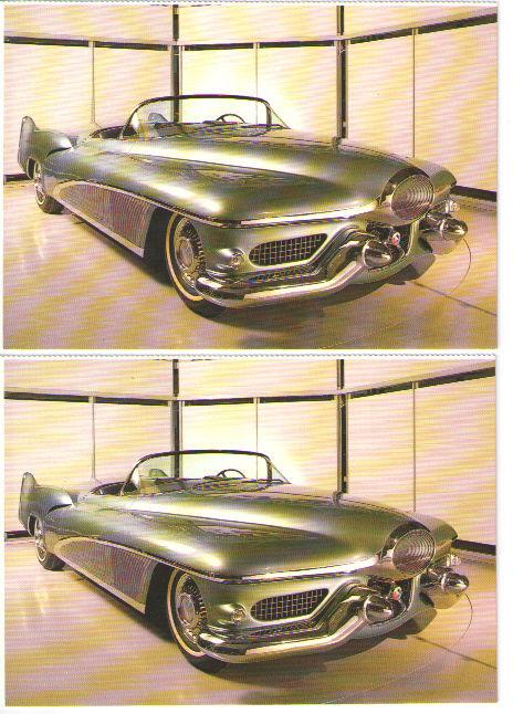 1950 buick lesabre concept car postcard - lot of 2 - must see!! - free shipping!