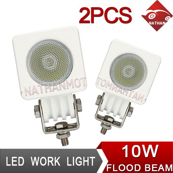 2pcs hot 10w cree led work light flood beam lamp offroad car wagon ute boat suv