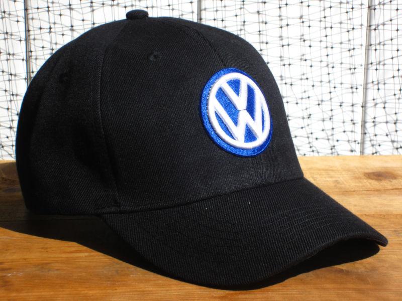 New nwt volkswagen logo black baseball golf fishing hat cap automobile car truck