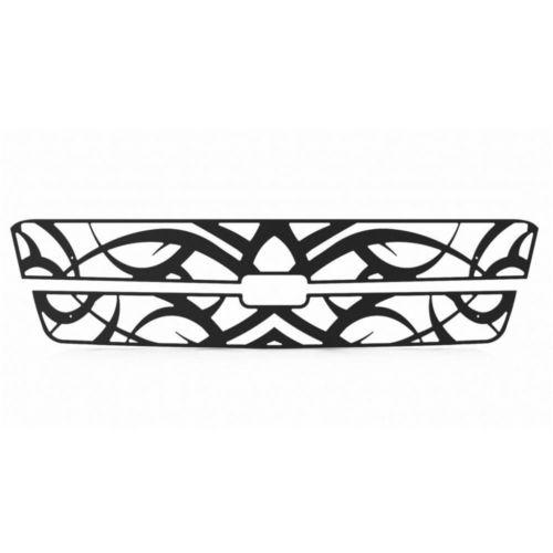 Chevy silverado 1500 03-05 black tribal front metal grille trim cover insert