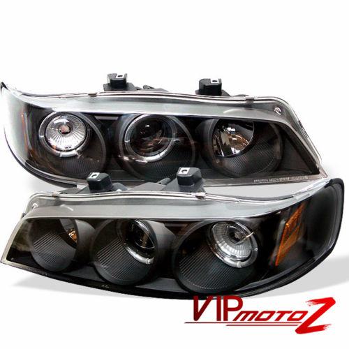 New twin halo projector jdm black headlight amber lamps 94-97 accord 2/4dr