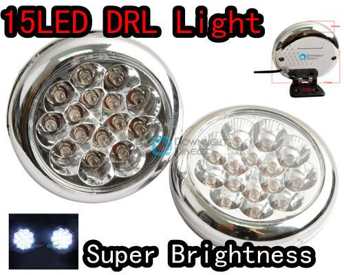 2x 12v 15led high power drl daytime running light car ute suv jeep 4x4wd high