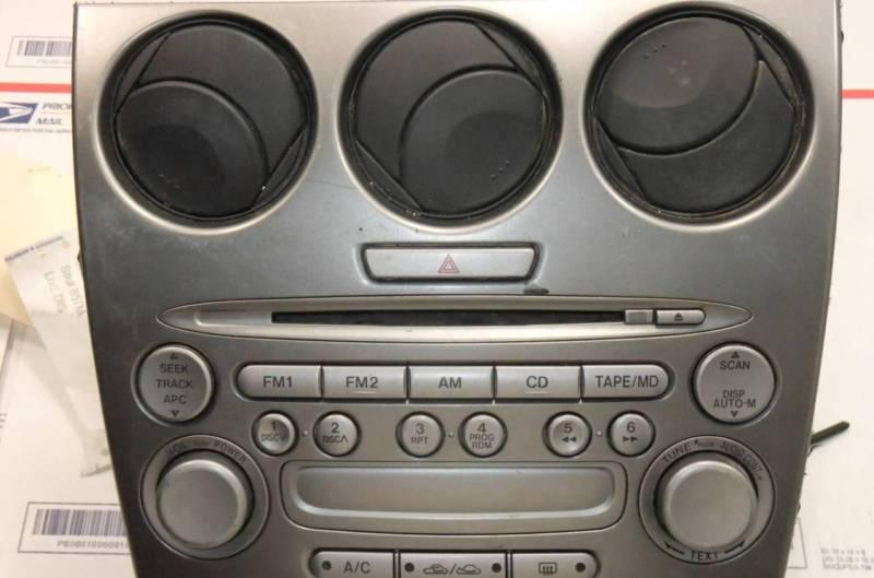 Radio am-fm-stereo+climate control mazda 6 2003 2004 glk2a66dsxb02 oem