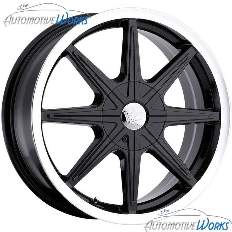 1 - 16x7 vision kryptonite 4x100 4x108 4x4.25 +38mm black wheel rim inch 16"