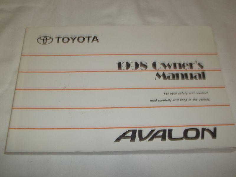 1998 toyota avalon owner's manual.  / free s/h  / oem