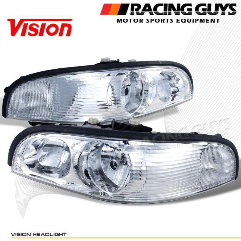 Vision style look head lights lamps replacement driver+passenger assembly