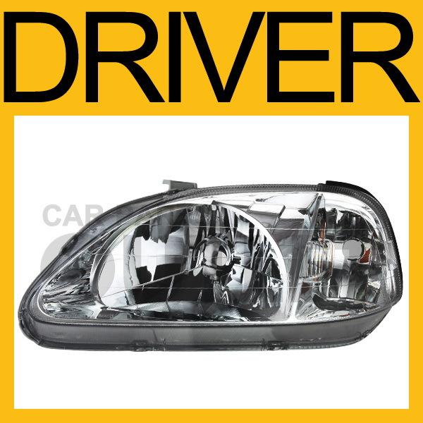 99-00 honda civic headlamp ho2502113 lens housing wo head light bulb socket left