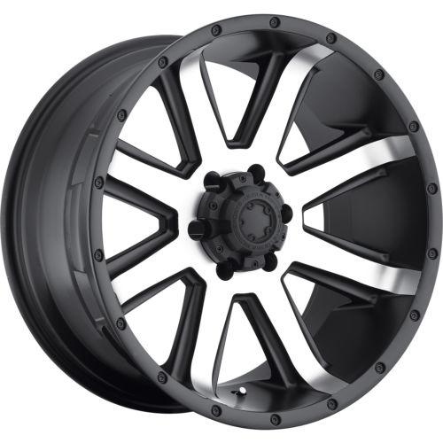 15x8 machined black ultra crusher (195) wheels 6x5.5 -19 lifted gmc canyon