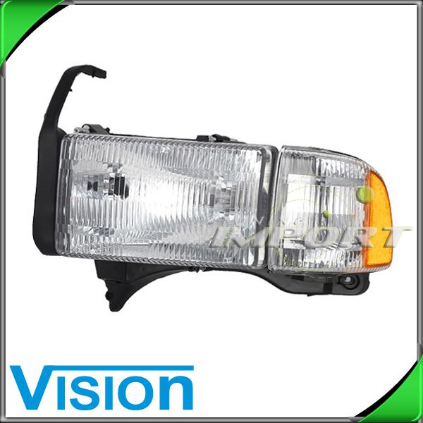 Driver side left l/h headlight lamp assembly 1994-2001 dodge ram 1500 2500 3500