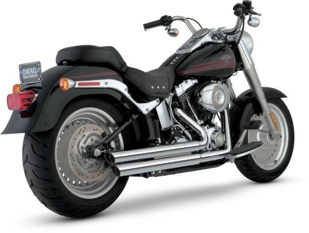 Vance & hines double barrel staggered full exhaust chrome harley fxst 86-90