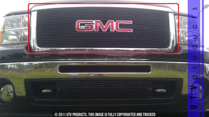 2007 - 2013 gmc sierra 1500 1pc upper black billet grille kit 07 08 09 10 11 12 