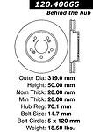 Centric parts 121.40066 front disc brake rotor