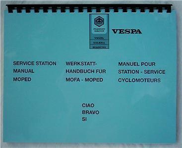 Vespa piaggio moped service manual ciao, bravo & si