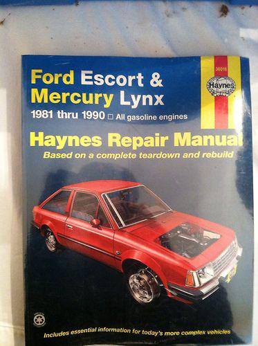 1981 thru 1990 ford escort & mercury lynx haynes repair manual 36016 new