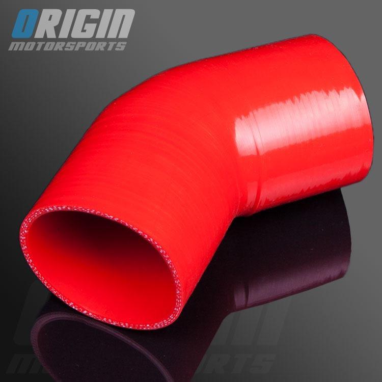 Red 3.25" to 3.25" 45 degree turbo intercooler silicone elbow pipe hose coupler