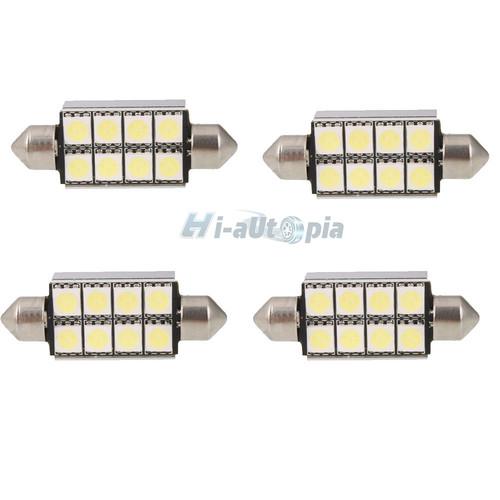 New 4 x 8 5050 smd 1156-5w 12v led festoon car light bulbs lamp 12v silver