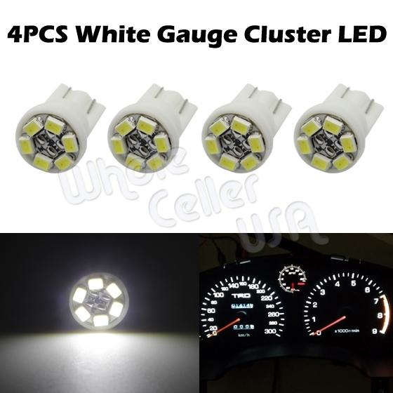 4x white t10 wedge gauge cluster intrusmental speedometer led light bulb pc168