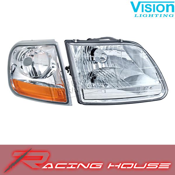 Right passenger headlight rh corner light signal 01-04 ford f150 xl xlt lariat