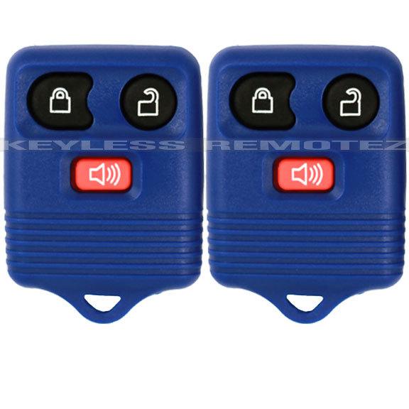 2 x brand new blue ford keyless entry key remote clicker + free programming