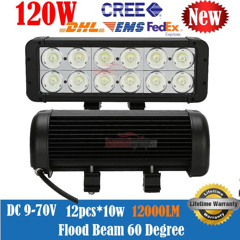 2pcs 11inch 120w cree led work light bar flood lamp utv 4wd truck sekil 18w/126w