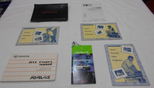 2001 toyota rav4 owner manual 7/pc set &amp; toyota black factory case,free ship,,