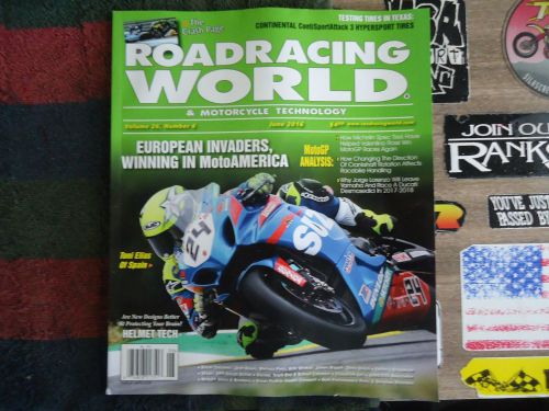 Roadracing world &amp; motorcycle technology june 2016  magazine unread new!!