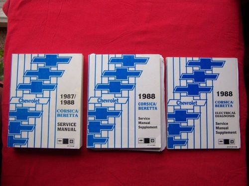 Trio set of chevrolet service manuals, 1988 corsica or beretta incl. electrical