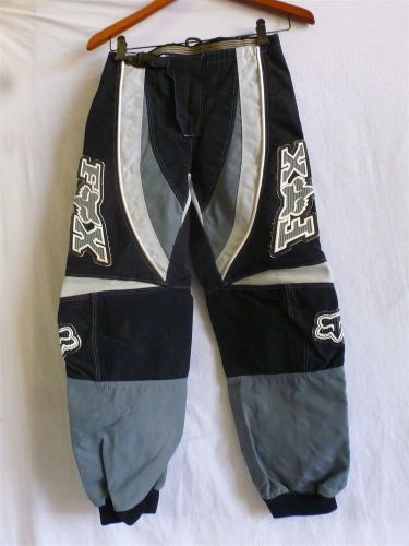 Fox racing 180 youth motocross pants black gray protection size 12/14 28