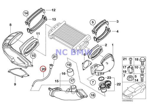 Bmw mini genuine map manifold air pressure sensor hose r52 r53 11651504943