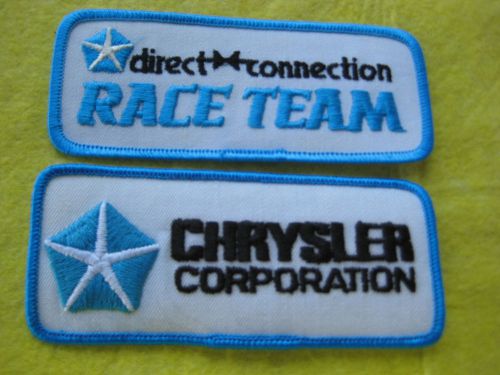 Chrysler and direct connection race team patches 5&#034;x2&#034; x5&#034; x 2&#034;