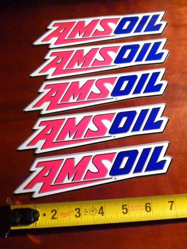 5 amsoil decals sticker 7&#034; x 2&#034; sticker logo banner racing, free usa shipping