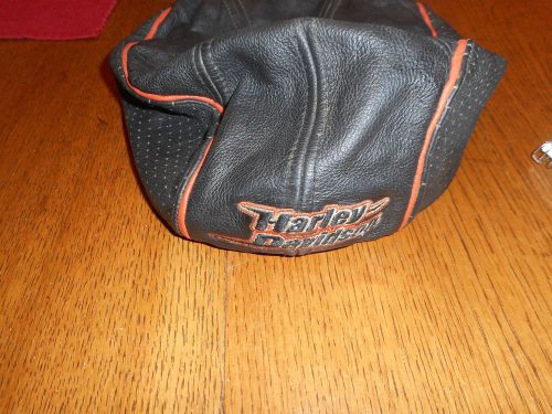 Men&#039;s vintage harley-davidson men&#039;s black/org leather nostalgic ivy newsboy cap