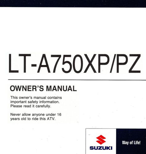 2009 suzuki lt-a750xp/pz kingquad atv owners manual-lt a750xp pz-suzuki-lta750xp