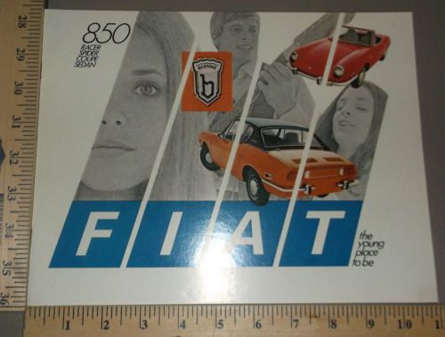 1970 fiat 850 brochure racer spider coupe sedan