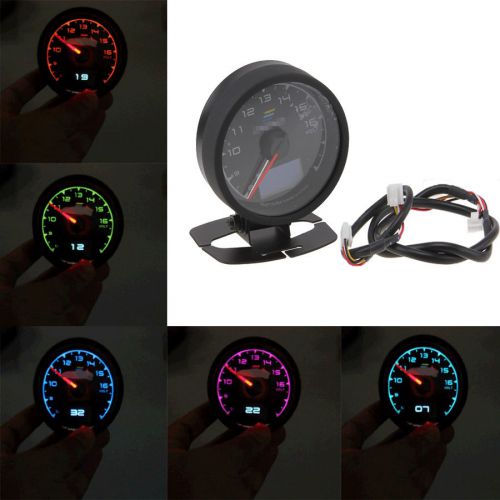 2.36&#034; 60mm black 8~16v car auto volt voltage meter gauge 13-color led