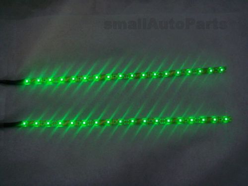 **(2) green led strips*** car flexible 18 smd light bulb water proof 12v strips