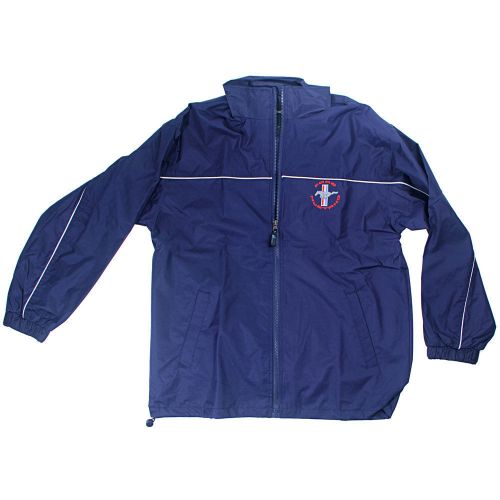 Apparel windbreaker zip-up blue ford mustang w/ tri-bar xlarge