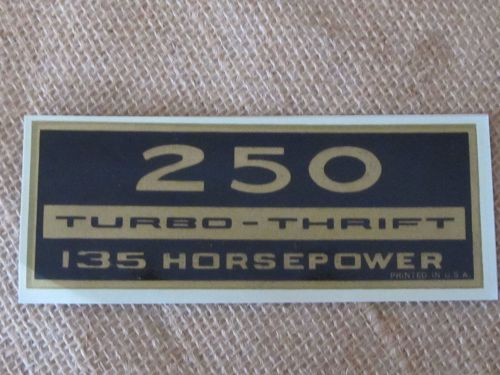 Chevrolet valve cover decal 250/135 hp turbo-thrift