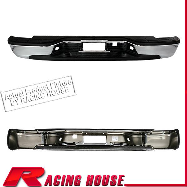 Rear step bumper replacement steel bar w/ pad 99-07 gmc sierra stepside chrome