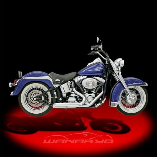 Pro-street exhaust systems,slash chrome for 1986-2011 harley softail fwd control