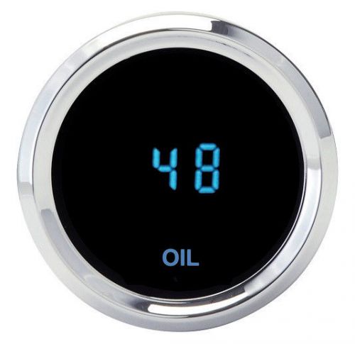 Dakota digital universal round oil pressure gauge blue display 0-150psi slx-03-1