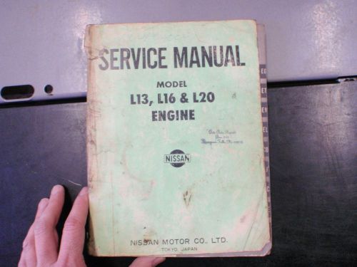 Datsun 510 2000 l series engine original factory service manual l13 l16 l20 shop