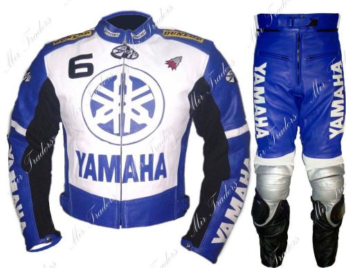 Yamaha white/blue motorbike leather suit mens, 2peace motorbike leather suit men