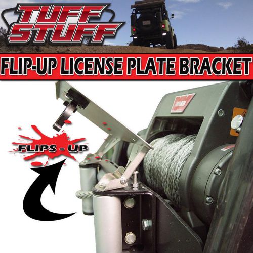 Tuff stuff stainless flip-up winch roller fairlead license plate bracket mount