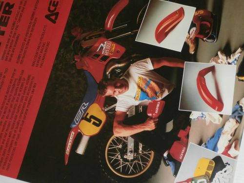 Vintage nos 1987 ricky johnson acerbis honda cr500 mx ahrma dealer poster rare