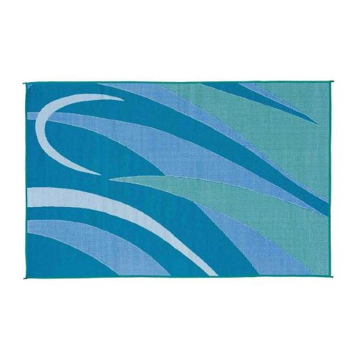 Mings mark ga3 graphic reversible patio mat blue green 8 ft x 12 ft