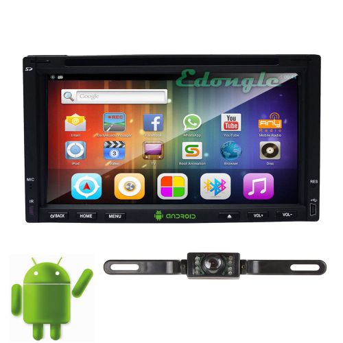 Android 4.4 7&#034; double 2 din car dvd player stereo gps navi wifi 3g bt + camera