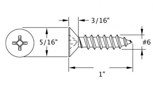 Scosche sdws61-500  #6 x 1&#034; drywall screw 500 pieces/bag