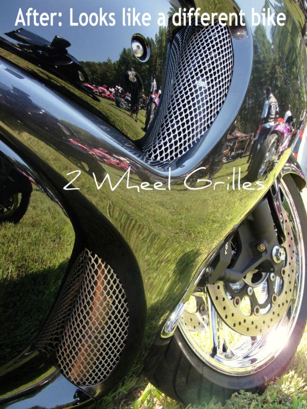 08 2008 suzuki hayabusa gsxr 1300 fairing grills screens mesh chrome like 6 pc